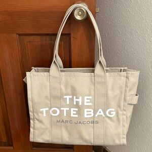 Marc Jacobs Tan Tote with White Lettering